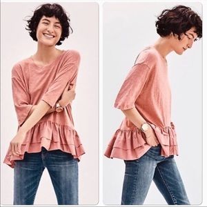 Anthropologie Akemi + Kin Cascade Peplum Top